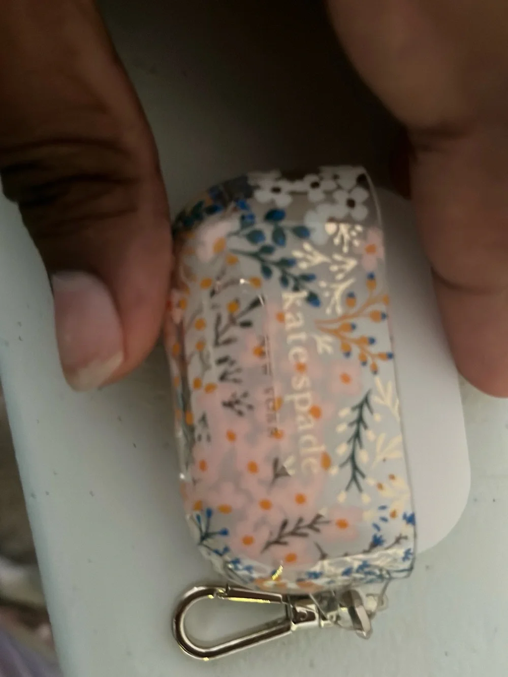 kate spade Pink Floral AirPods Pro Case with Silver Clip
